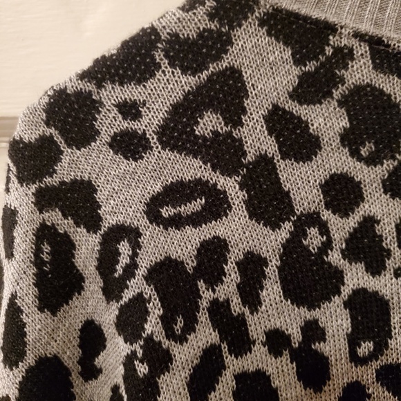 Nine West black & grey leopard print long cardigan, size XL, great condition - Picture 3 of 11